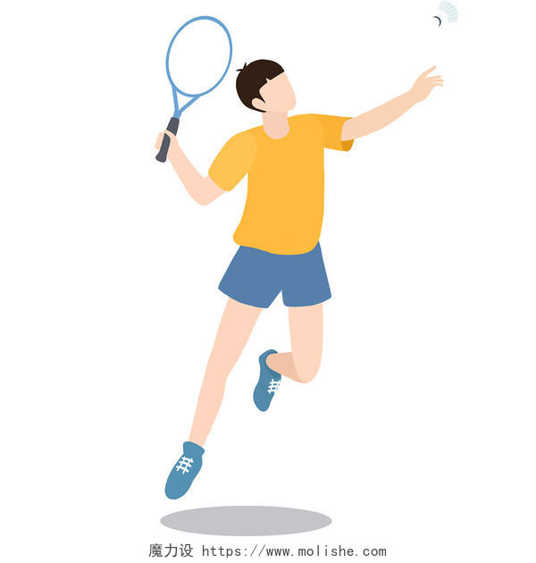 羽毛球运动员 卡通人物运动png素材羽毛球运动元素